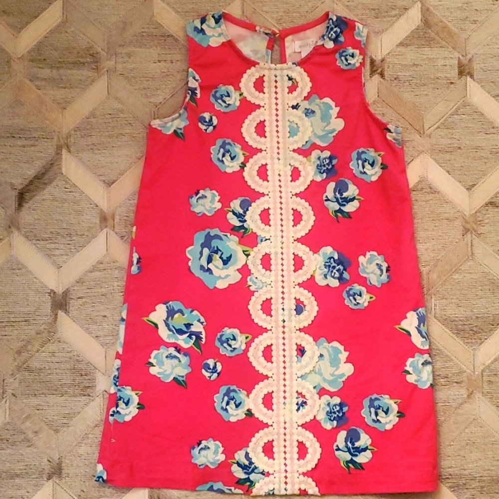 Mudpie hot pink floral dress.  EUC.  No flaws.